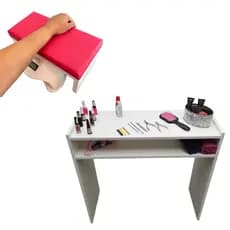 Mesinha Manicure P/ Salão + Apoio De Punho/mão Confortável Roxo