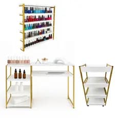 Kit Manicure Móveis MDF Metalon Para Salão De Unhas Completo