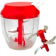 Processador Triturador Manual 5 Lâminas 900ml Grande Alho Vermelho