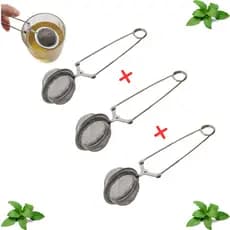 Infusor Inox Para Chá Peneira Coador Ervas Individual Cor Prateado