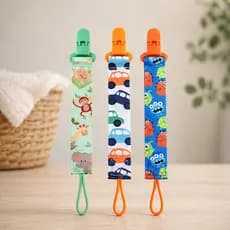 Kit Com 3 Prendedores De Chupetas Bico Para Menino E Menina