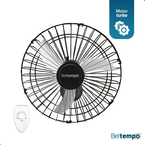 Ventilador Oscilante De Parede Flux5 Beltempo 50cm Bivolt Super Potente Silencioso Grade Em Aço Hélice Mais Resistente