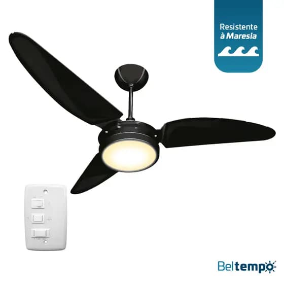 Ventilador De Teto Maris Beltempo Luz LED Turbo Silencioso Resistente À Maresia E Umidade Pás Policarbonato