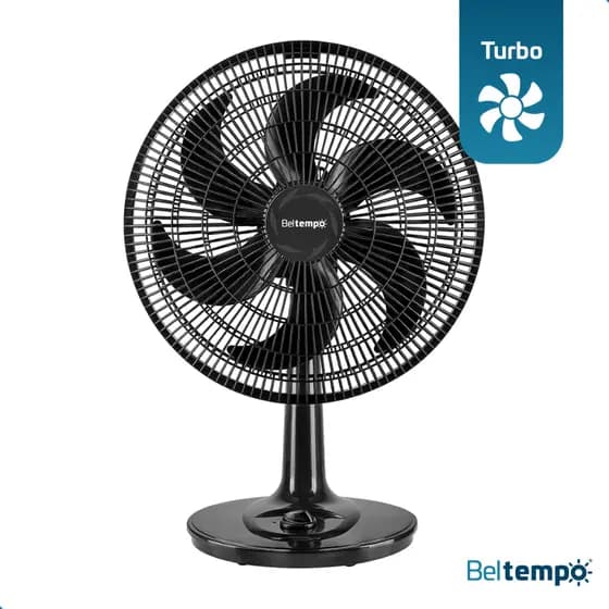 Ventilador Oscilante De Mesa 40cm Bt-8030 126W Potente Turbo 6 Pás Com Ajuste De Inclinação Beltempo
