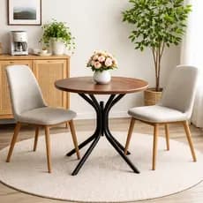 Base de Mesa Jantar Multiuso Redonda 4 Pés Aço Industrial Moderna com Tampo Redondo e Quadrado