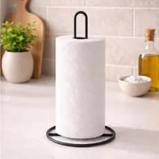 Suporte Porta Rolo de Papel Toalha Vertical de Mesa Organizador de Bancada Preto
