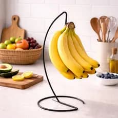 Suporte de Mesa Gancho para Pendurar Bananas Multiuso Preto Fruteira