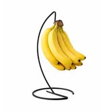 Porta Banana Suporte de Mesa para Cacho de Bananas Fruteira Gancho para Pendurar Expositor Aço Preto