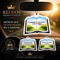 Kit com 3/6 Aromatizantes cheirinho para carro - Modelo Bíblia