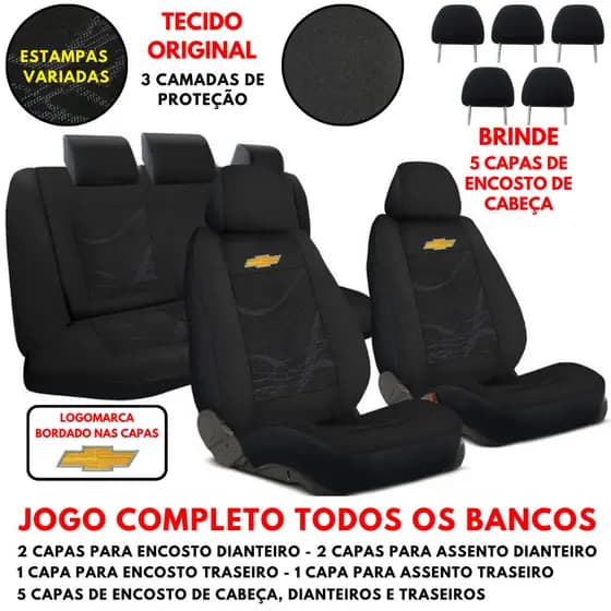 Capa De Proteção Banco Automotivo Em Tecido Original Carro Chevrolet Corsa Celta Onix Agile Prisma