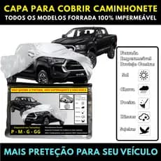 Capa para Cobrir Carro Caminhonete 100% Impermeável Contra Raios Solares Uv Chuva Geada Sol Tamanho Especial