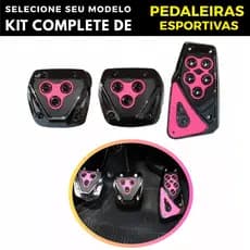 Pedaleiras Esportivas Automotiva vermelho, Azul, Preto, Rosa vibrante Tuning Kit 3 Peças