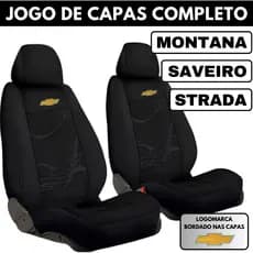 Capas De Proteção Bancos Automotivos Tecido Grosso Chevrolet Montana Strada Saveiro 2003 à 2023