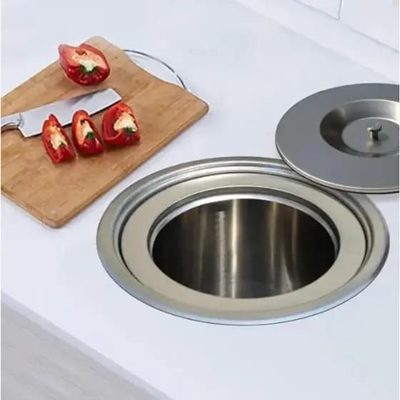 Lixeira Para Embutir 5 Litros Inox Cozinha Gourmet Luxo Não Enferruja
