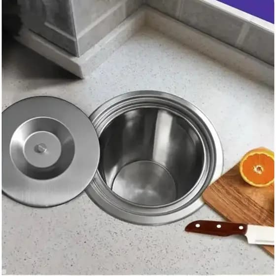 Lixeira de Embutir Inox 5 Litros Pia Gourmet Pia Granito