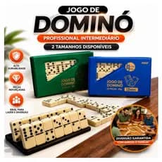 Jogo De Dominó Profissional Osso 28 Peças Grande 10mm ou 8mm com Estojo Resistente