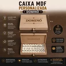 Caixa Para Dominó MDF Personalizada Estojo Premium Gravação Laser