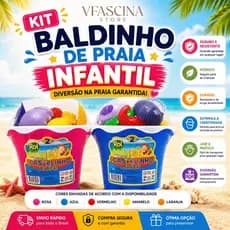 Baldinho de Praia Infantil Colorido Brinquedo de Areia para Crianças Praia Piscina Lazer