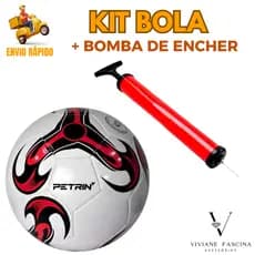 Bola de Futebol + Bomba de Encher Diversão Garantida para Crianças Adultos em Campo Quadra Praia