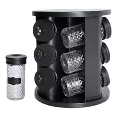 Porta Temperos Base Giratoria 9 ou 12 Potes Diamont/Lines Com Adesivos
