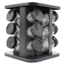 Porta Temperos Com Base Giratoria 9 ou 12 Potes Modelo Diamond/Lines Com Adesivos