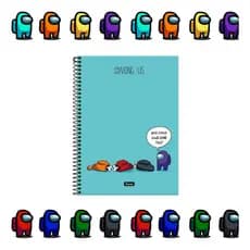 Caderno Personagens Jogos Desenhos Capa Dura Espiral