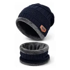 Kit Touca Gorro De Inverno + Cachecol Forrado Gola Térmica