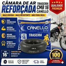 CÂMARA DE AR TRASEIRA ARO 16 MAIS RESISTENTE MOTO SUZUK INTRUDER 125 | CMB 16 | CANELLO - 1 Unidade