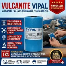 Borracha Vulcanite | Vipal | 1kg 160x1,0mm Vulcanização a Quente | Conserto de Pneus e Câmaras de Ar - 1 Unidade
