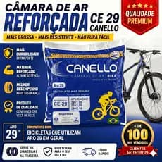 Câmara de Ar Bike Mais Resistente Aro 29 Bico Fino 29x1.95/2.00/2.10 | CE 29 | Canello