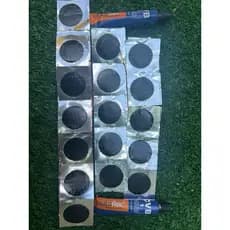 Kit Remendos Redondos Black Bike P/ Reparo V-0 30mm + Cola Vulcanizante | V-0 + CVB-01 | VulcaFlex