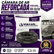 Câmara de Ar Reforçada Premium Aro 13/14 Dianteira/Traseira Carro de Passeio | FR-13/14 | VulcanBor 1 - Unidade