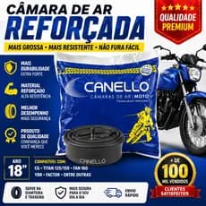 Câmara de Ar Traseira Mais GROSSA 90/90-18 Dianteira 2.75-18 CG, Titan125/150, Fan160 | CMA 18 | CANELLO 1 - Unidade