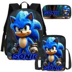 Itens Escolares Mochila Estojo Lancheira Sonic Infantil