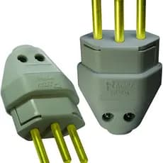 PLUGUE PINO MACHO CINZA 20a 2p+t MACIÇO RADIAL