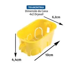 Caixa Embutir Tramontina Drywall Gesso 4x2 Retangular amarela