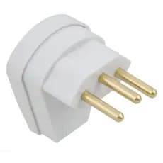 Pino Adaptador Macho Tomada Radial 20A 3 Pinos 90° Gigante – Cinza