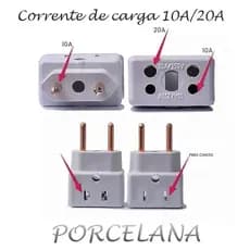 Adaptador de Tomada benjamin em Porcelana 10A/20A – Super Resistente e Seguro!