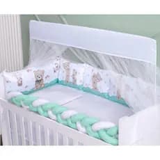 Kit Berço Americano Urso Baby 10 peças Mosquiteiro Protetor Trança Cabeceira Envio Rápido