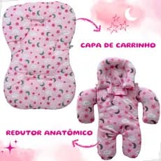 Kit Capa de carrinho + redutor anatômico bebê conforto Galzerano Cosco Chicco Voyage Maxi Cosi Fishe