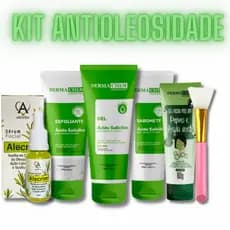 Kit Skincare Completo Antioleosidade Ácido Salicílico c/ Sabonete Esfoliante Sérum Antiacne Gel Hidratante