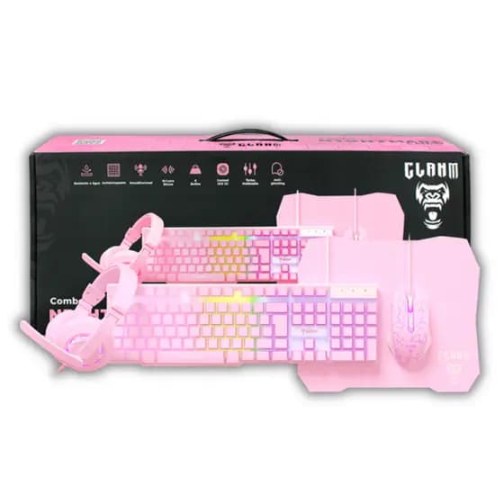 Combo Gamer Nightmare Candy Mouse Teclado Headset Mouse Pad