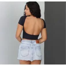 Blusinha Feminina Suplex Costas Nua Básica Tendência