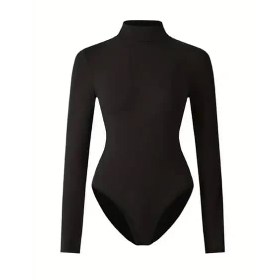 Body Feminino Gola Alta 4 Estações Suplex Manga Longa Bodi Bory Inverno