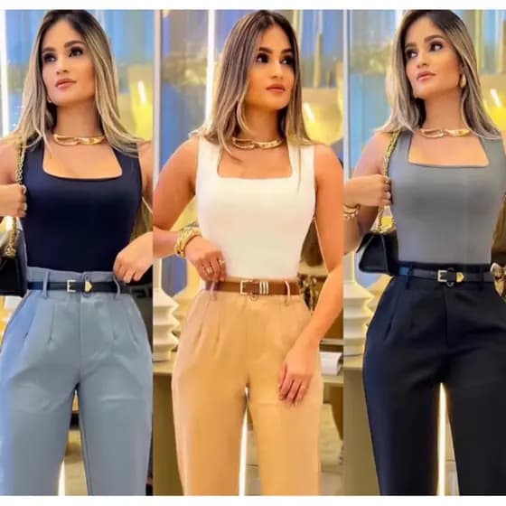 Body Bori Feminino Suplex Regata Alças Grossas Collant Decote Quadrado Básico Casual Dia Noite Trabalho Festa