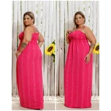 vestido longo kits duna pipoca de alça  38-44  casual elegante conforto moderno