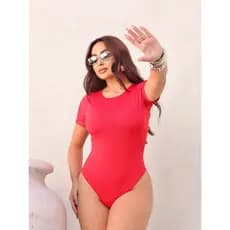 Body Feminino Manga Curta, Marrom, Decote Redondo, Body Modelador Feminino, Estilo Basico, Elegante