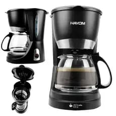 Cafeteira Elétrica Pro 625ml Preta/Cromada Jarra de vidro Hayom CFA6201