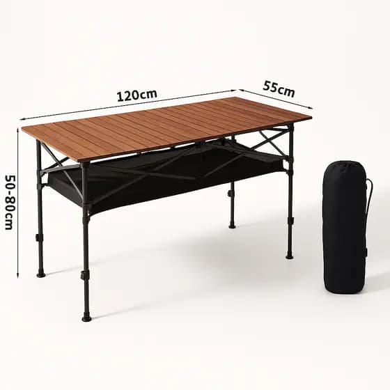 Mesa Camping 120cm Dobravel C Alongador Portatil Acampamento Casa Viagem