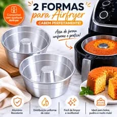 Kit com 2 Formas de Bolo para Airfryer 16cm Serve em Todas Airfryer do mercado!